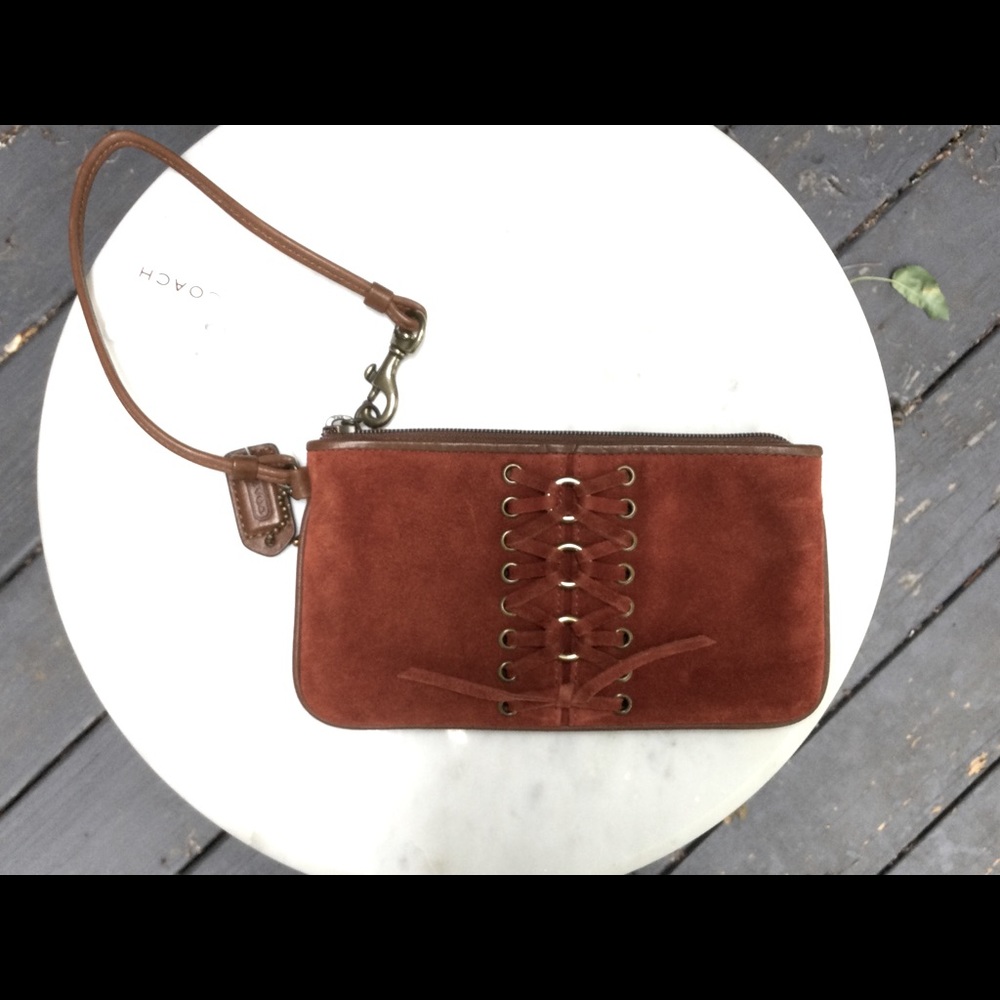 NWT Vintage Coach Suede Wristlet